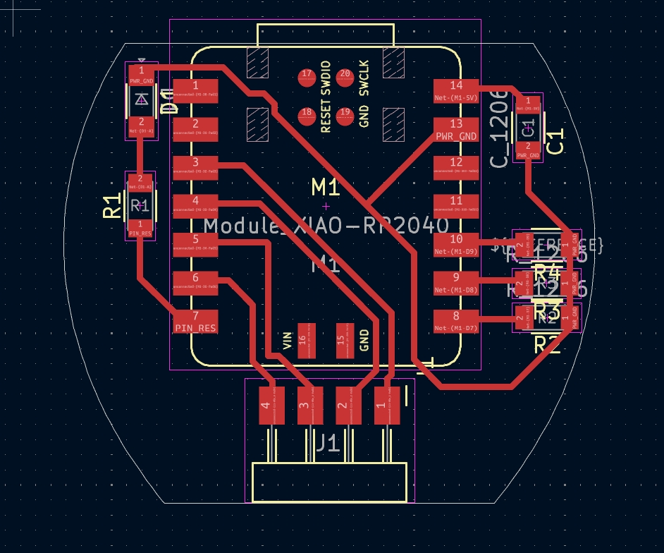 KiCad schematic design showing circuit components